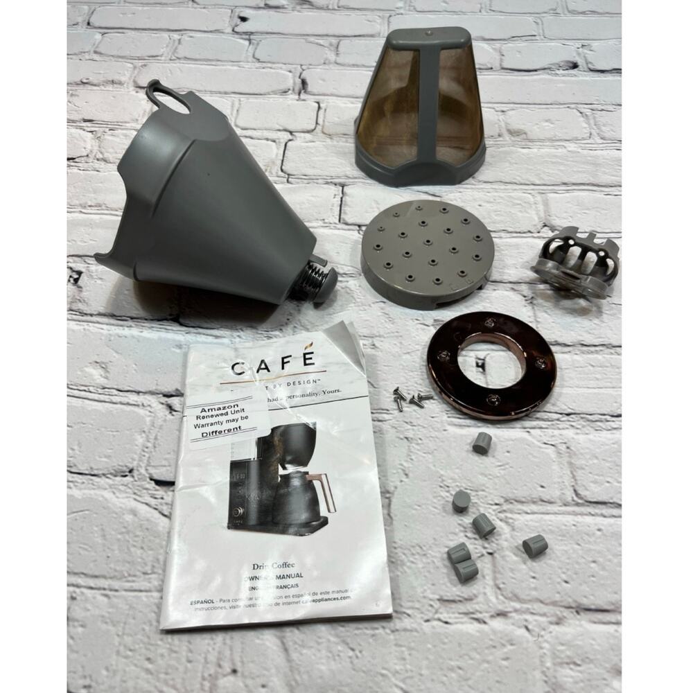 GE Café Select parts: filter basket shower head manual rubber feet etc.